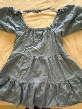 Primark Light Blue Tiered Peasant Dress for Girls